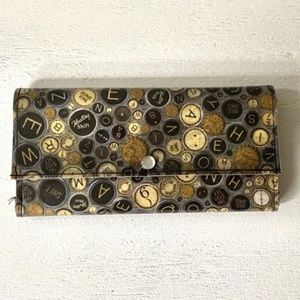 Handmade Typewriter Keys Laminated Paper Trifold Wallet Vegan Upcycled
